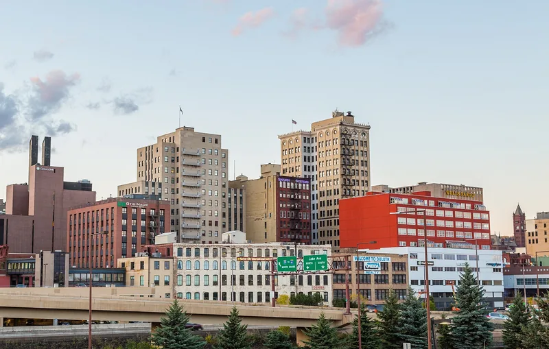 Downtown Duluth and the harbor